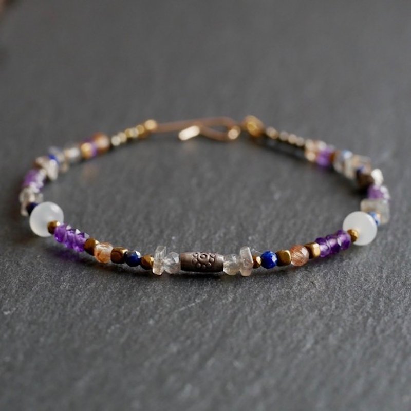 Mix stone&Karen Silver(Thai Silver) Bracelet - Bracelets - Gemstone Purple