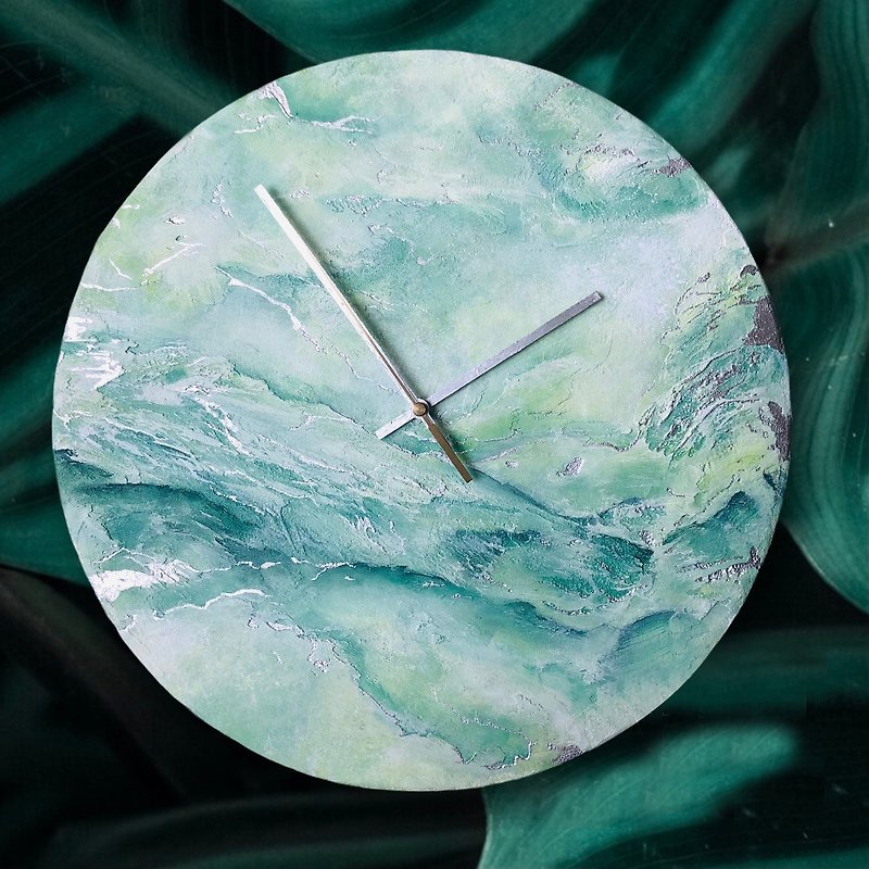【訂製】原創-石紋 畫鐘 - 時鐘/鬧鐘 - 其他材質 綠色