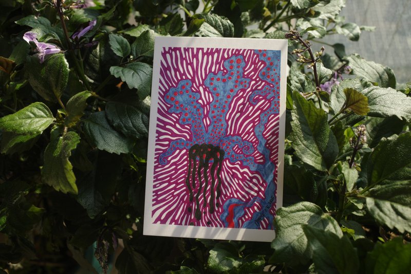 莫納薰衣草 原創手繪插畫 明信片 148×100mm 1張 - 卡片/明信片 - 紙 多色