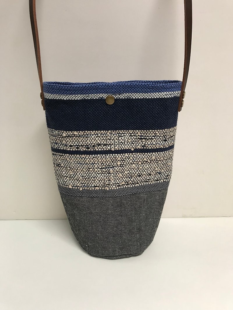 Handwoven Bucket Bag in Blue - Messenger Bags & Sling Bags - Cotton & Hemp Blue