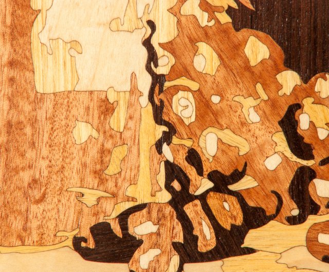 ワインとブドウの静物画、額入りボヘミアンスタイルの絵画、木製ベニヤ