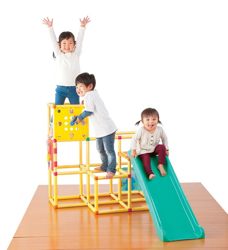 動動腦力體力三層攀爬架滑梯組/寶寶玩具 - 嬰幼兒玩具/毛公仔 - 其他材質 黃色