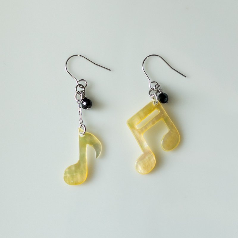 Shell Earrings & Clip-ons Gold - Musical Notes Playing the rhythm with Gemstones