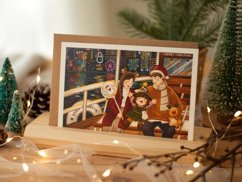 Original Hong Kong Christmas Card-Star Ferry - การ์ด/โปสการ์ด - กระดาษ สีแดง