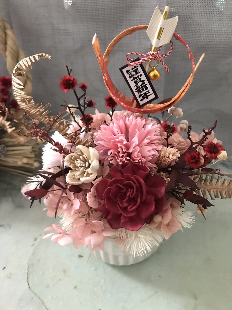 賀新春 虎虎生豐 永生花禮 - 乾燥花/永生花 - 植物．花 紅色