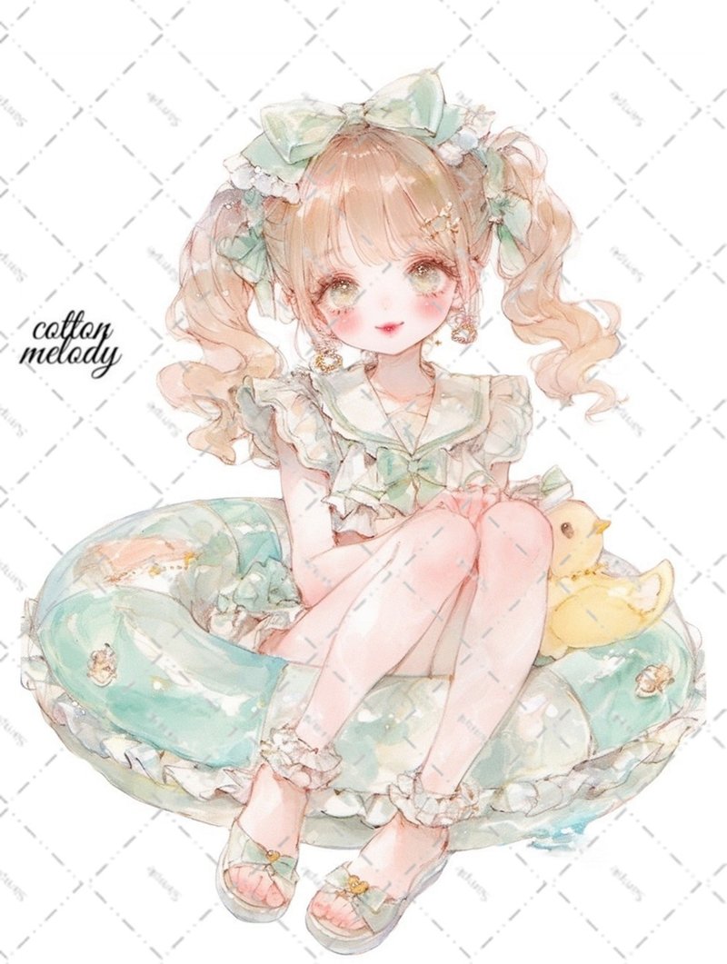 original sticker no.6477 人物ステッカー オリジナルステッカー 人物ステッカー 女の子ステッカー オリジナル人物ステッカー - 貼紙 - 紙 
