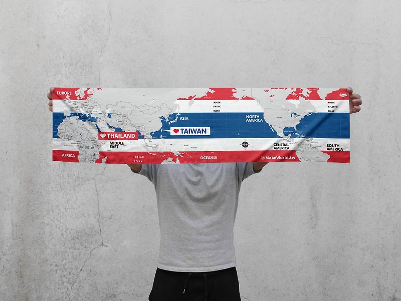世界地図製造スポーツタオルを作る（タイ） - タオル・バスタオル - ポリエステル 