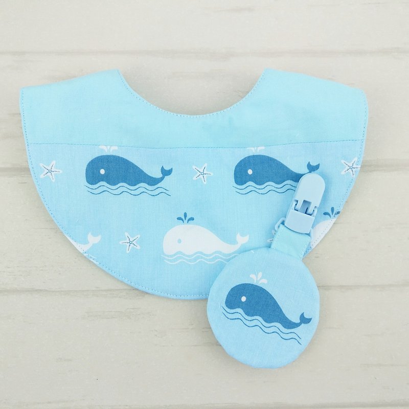 Little blue whale. 2-piece set. Can buy alone (name can be embroidered) - Baby Gift Sets - Cotton & Hemp Blue