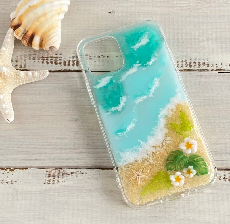 Mellow Teal Plumeria & Monstera - Phone Cases - Resin Green