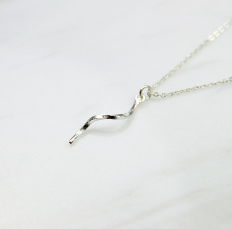 wave Wave Series-Zhonglang Sterling Silver Necklace / Silver Gift - สร้อยคอ - โลหะ สีเงิน