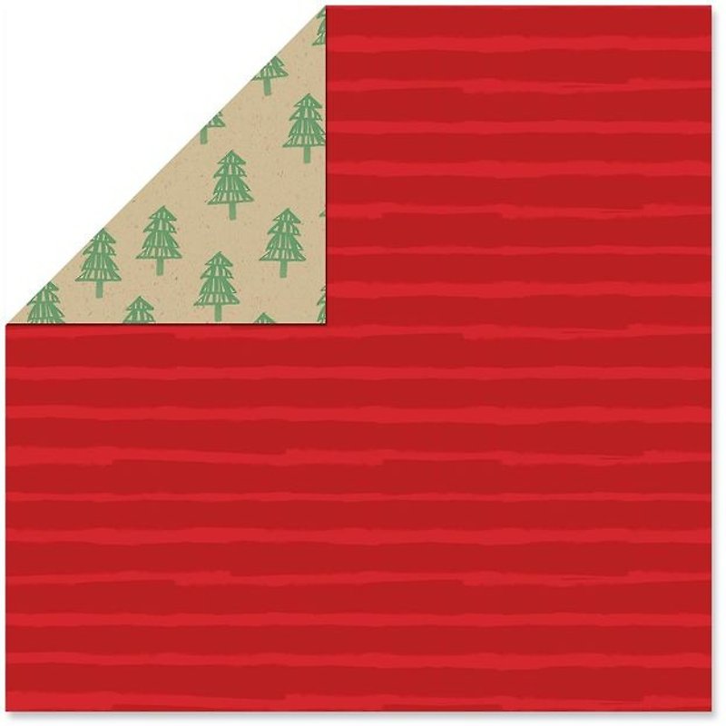 米国のクリスマス/クリスマスの包装紙（両面） - カード・はがき - 紙 レッド