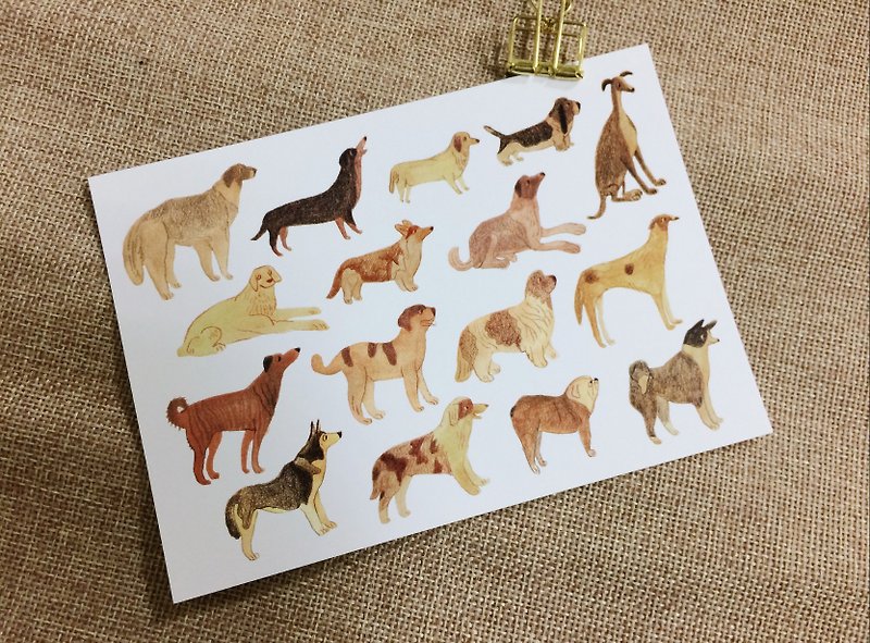 dogs illustration postcard - Cards & Postcards - Paper Orange