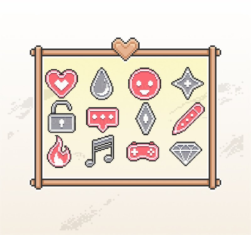 Twitch 忠誠點數符號 表情貼圖 可愛像素風 - 電腦手機桌布/貼圖/App 圖示 - 其他材質 