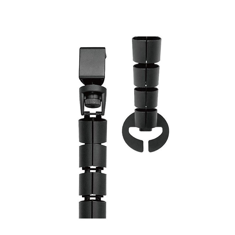 FUNTE electric adjustable table accessories-serpentine segmented cable reel - ที่เก็บสายไฟ/สายหูฟัง - วัสดุอื่นๆ สีดำ