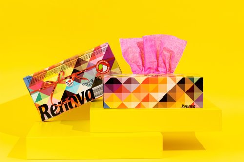 RENOVA 葡萄牙皇家天然彩色香氛衛生紙 Renova彩色雙色抽取式面紙 南歐風情派對時尚送禮環保不含螢光劑