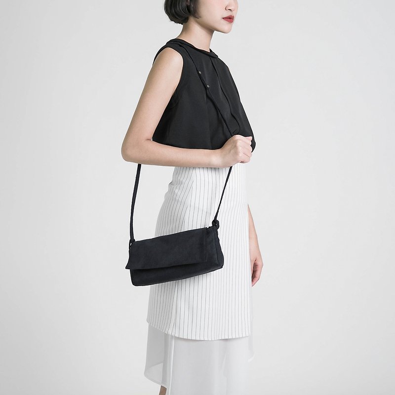 Olivia Suede Pouch _8SB001_ Black - Handbags & Totes - Cotton & Hemp Black