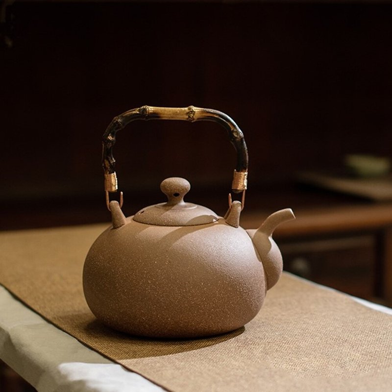 陶作坊│老岩泥一式燒水壺 - 茶壺/茶杯/茶具 - 其他材質 咖啡色