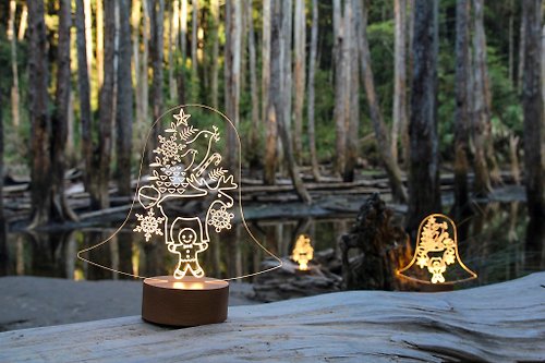 Soyee Soyee 設計的幸運鈴鐺燈 柔和黃光LED 梣木底座_聖誕節