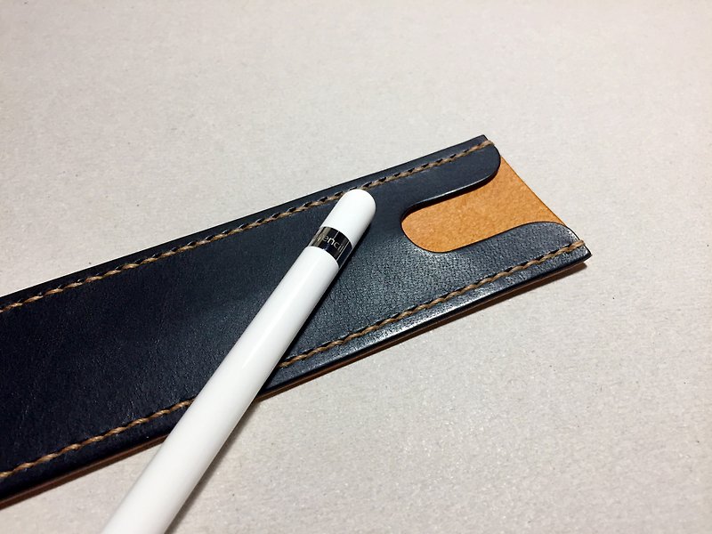 Apple pencil / Pencil case / Italian Vegetable tan - Pencil Cases - Genuine Leather Blue
