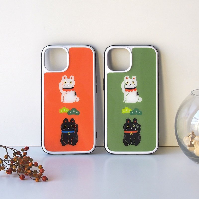 Tempered Glass iPhone Case - Beckoning Cat - - เคส/ซองมือถือ - พลาสติก สีแดง