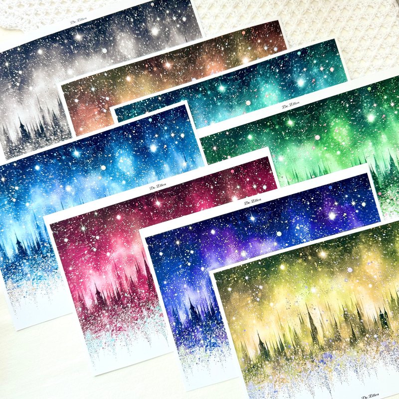 Z447+Z448+Z449+Z450 - Emerald background - 貼紙 - 紙 