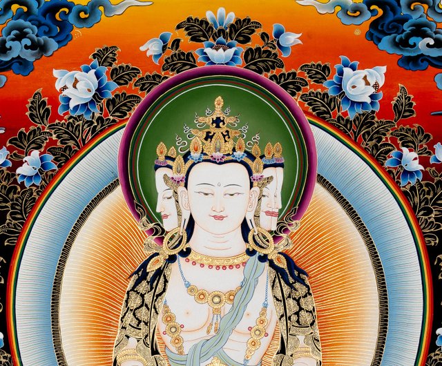 高品質の毘盧遮那仏タンカ絵画 | 超越した仏 - ショップ Boudha