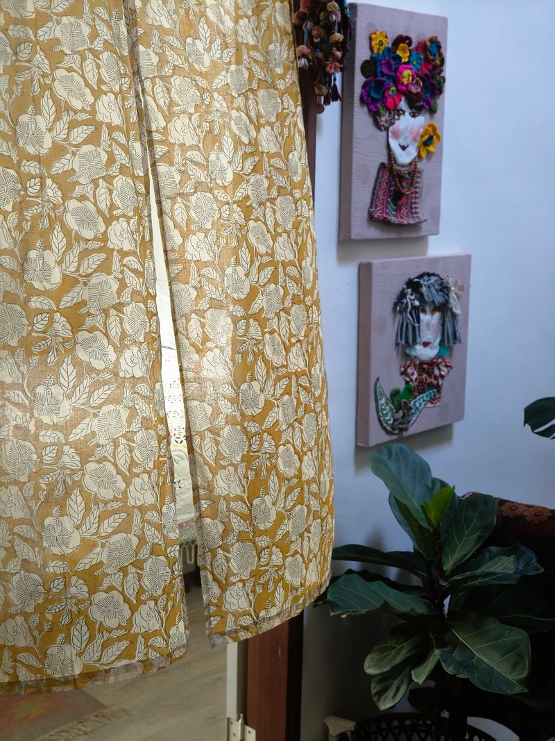 Wooden door curtain│osmanthus│ - Doorway Curtains & Door Signs - Cotton & Hemp 