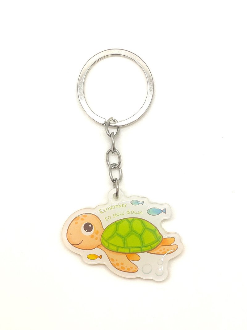 Pepper the Turtle Keychain | Cute Turtle Keychain | Ocean Animal Keychain | Ador - ที่ห้อยกุญแจ - อะคริลิค 