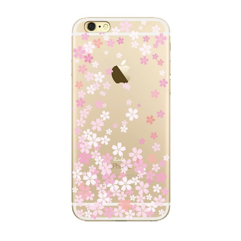 Pink cherry blossom crystal transparent soft shell - Phone Cases - Other Materials Pink