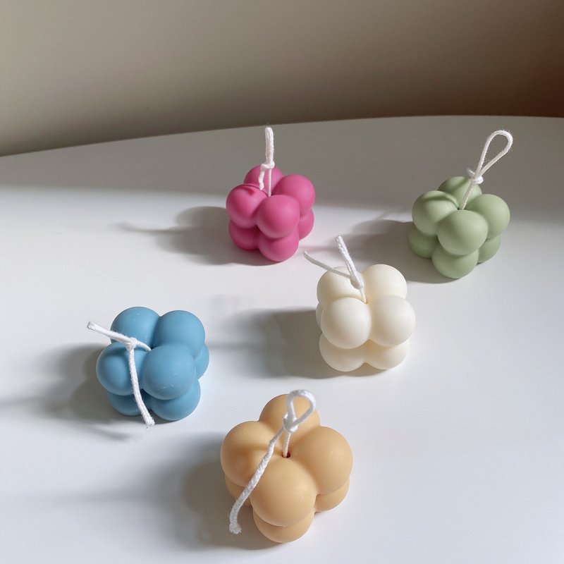【Geometric Series】Mini Cube Sphere Candle | Korean Style Candle | Mini - เทียน/เชิงเทียน - ขี้ผึ้ง 