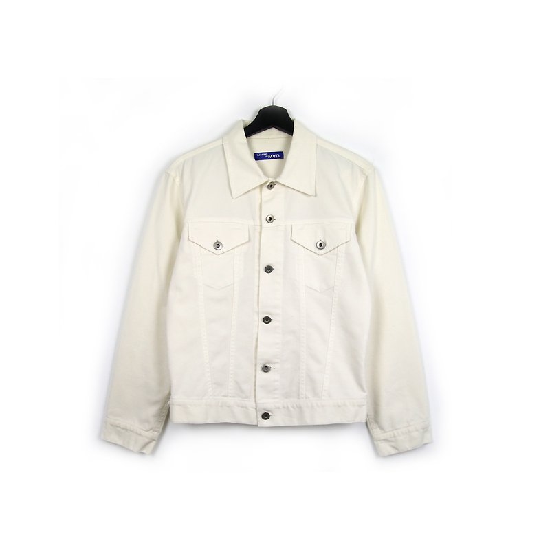 Back to Green::Basic White Tannin //vintage denim - เสื้อโค้ทผู้ชาย - ผ้าฝ้าย/ผ้าลินิน 