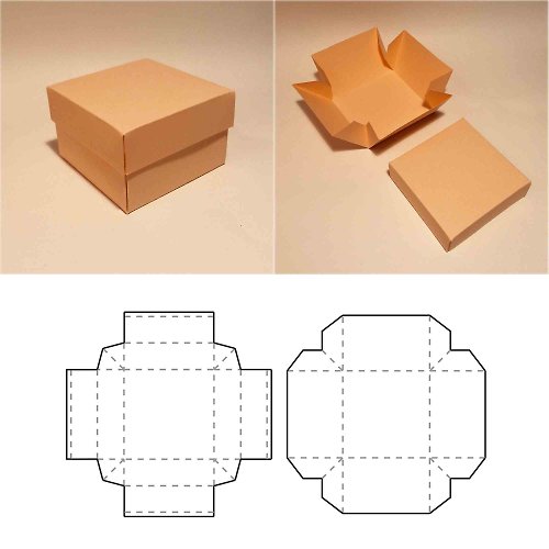 JustGreatPrintables Box with lid template, square box with lid, gift box with lid, SVG, PDF, Cricut