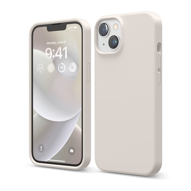 iPhone 14 6.1吋超適握感矽膠手機殼 - 手機殼/手機套 - 矽膠 卡其色