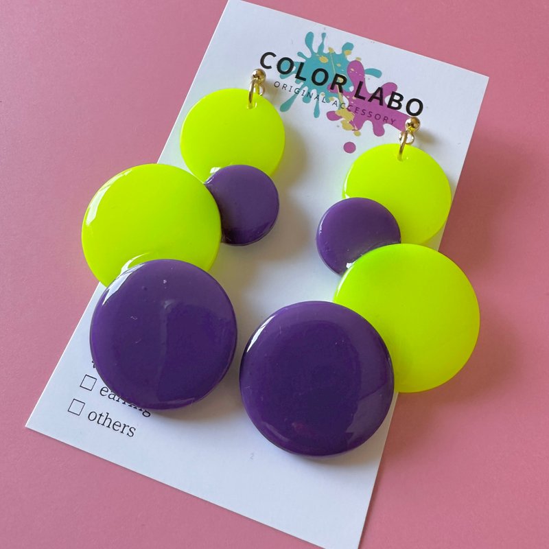 manmaru - Earrings & Clip-ons - Resin Yellow