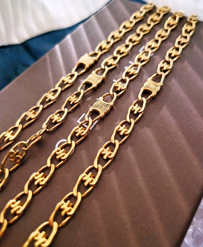 中古真品 CELINE 凱旋門金鏈 長頸鏈項鍊 手鏈腰鏈包包掛件掛飾 - 項鍊 - 其他金屬 金色