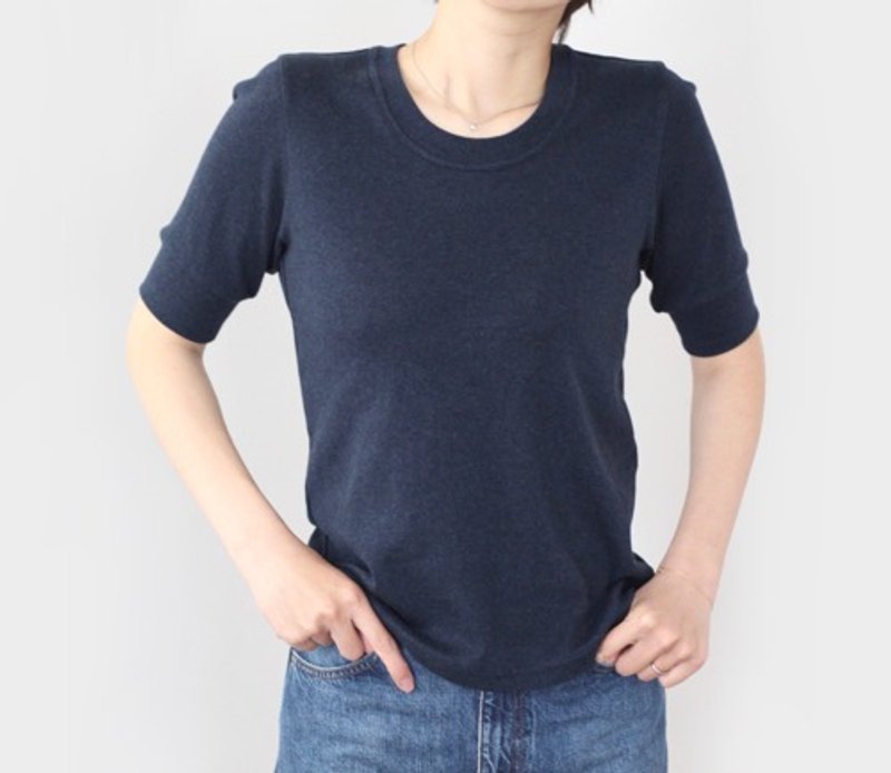 日本製オーガニックコットン 形にこだわった 大人の4分袖 袖口リブTシャツ【サイズ・色展開有り】 - 女上衣/長袖上衣 - 棉．麻 