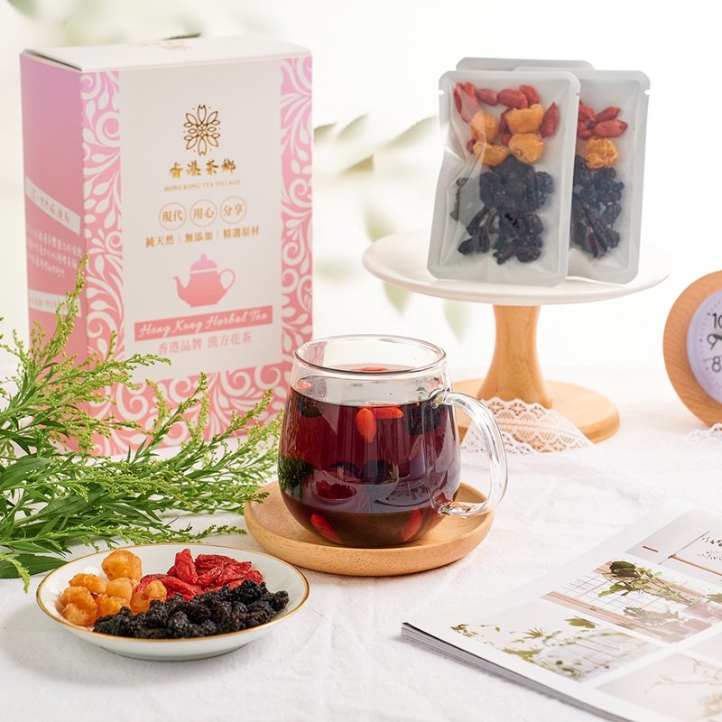 Vibrant Scented Floral tea(12 bags/box) - Black Mulberry, Wolfberry, Longan Healthy Floral Tea Bags - ชา - วัสดุอื่นๆ 