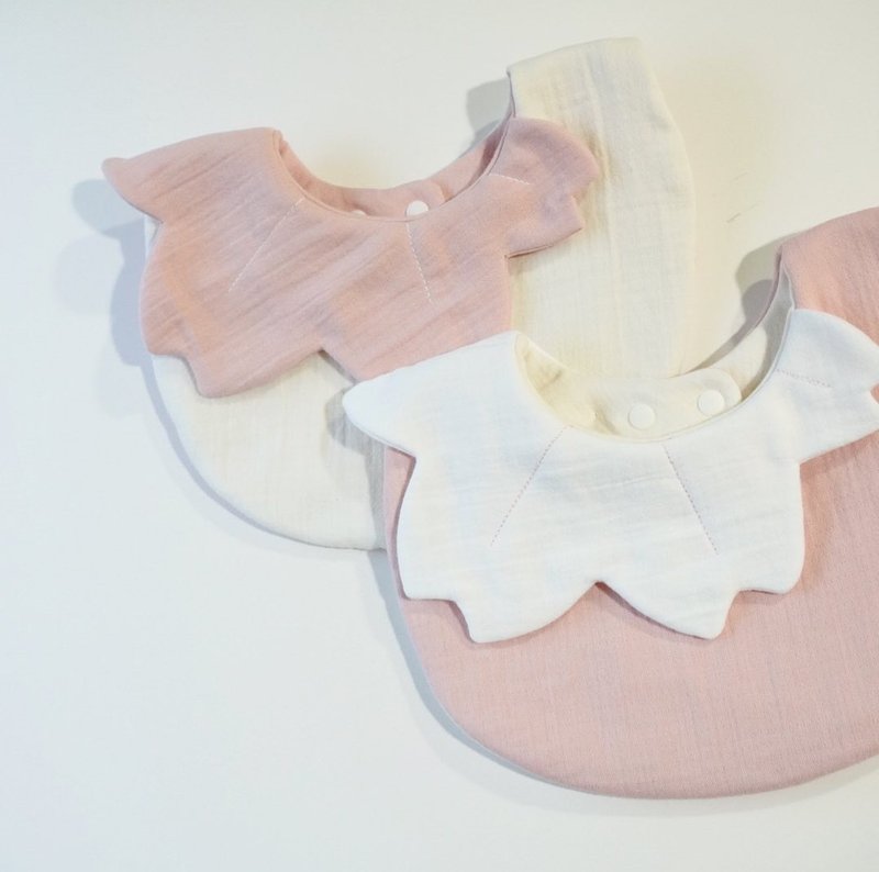 Sakura collar bib - ผ้ากันเปื้อน - ผ้าฝ้าย/ผ้าลินิน สึชมพู