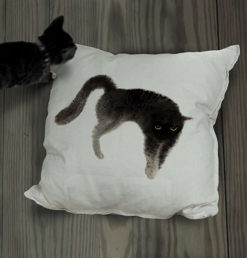 26個黑貓字母 抱枕 - 枕頭/抱枕 - 棉．麻 白色