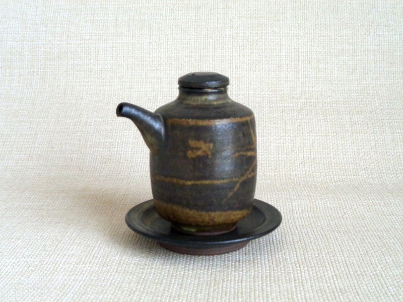 注器 抜絵草紋a - 茶壺/茶杯/茶具 - 陶 黑色