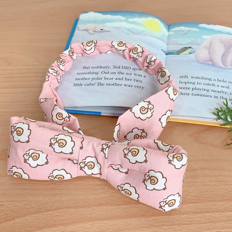 Pink Cotton Sheep-Baby Hairband - หมวกเด็ก - ผ้าฝ้าย/ผ้าลินิน 