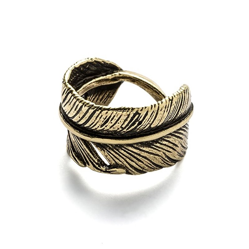 Solo Feather Ring Ring single feather - General Rings - Other Metals 