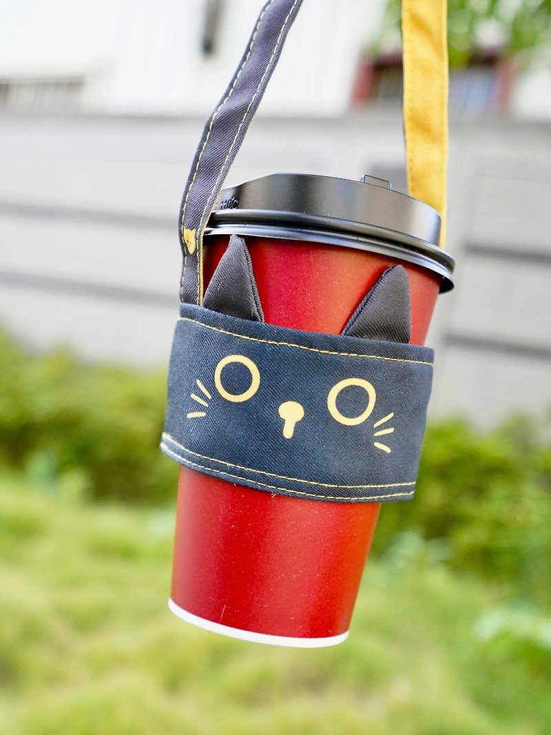 Vivianshen black cat drink cup holder environmental protection cup holder - ถุงใส่กระติกนำ้ - ไฟเบอร์อื่นๆ 