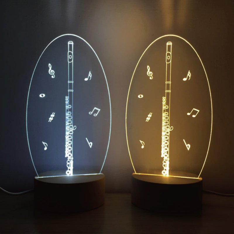 WDログナイトライト-フルートと風/音楽/ナイトライト/音楽 - 照明・ランプ - 木製 ブラウン