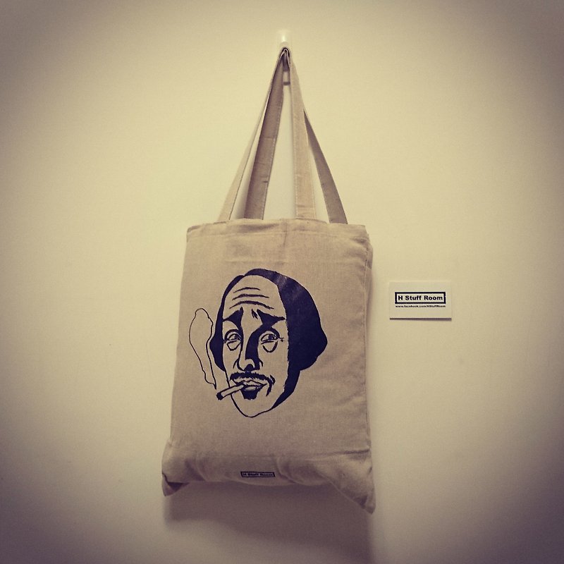[Wily Mr Shakespeare] straight linen bag - Messenger Bags & Sling Bags - Cotton & Hemp Transparent