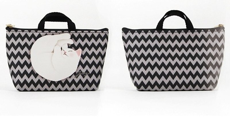 Jetoy, sweet cat bag type Pouch _Mono pattern J1609403 - กระเป๋าเครื่องสำอาง - วัสดุอื่นๆ สีดำ
