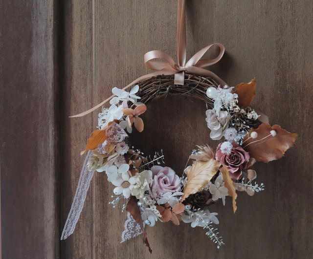 フラワー・リース Rui ホワイトフラワーリース(35cm) | 【公式】Michika Flower Design