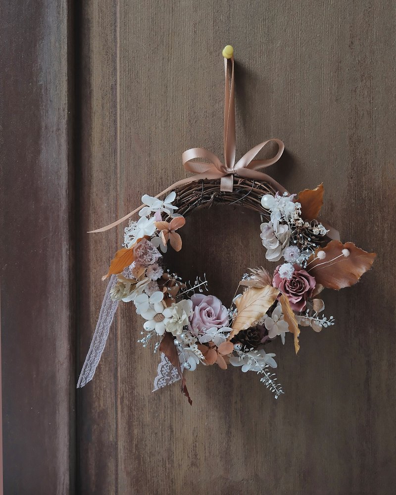 [Christmas gift box] xuli.96 Rustic deciduous red wreath eternal flower wreath - Dried Flowers & Bouquets - Plants & Flowers 