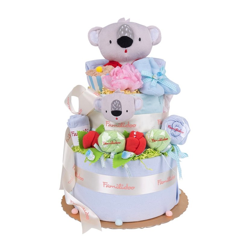 Koala Three Tier Diaper Cake Blue - Baby Gift Sets - Other Materials Blue