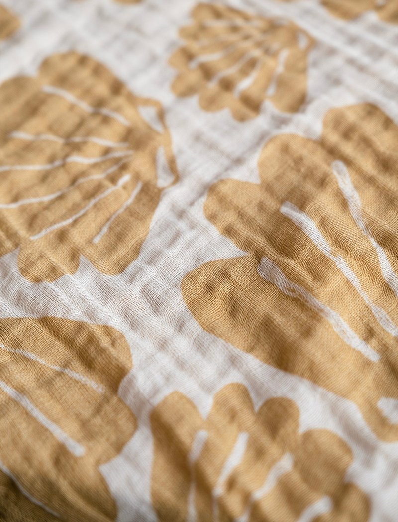 有機棉紗布包巾(貝殼) – SNÄCKA MUSLIN BLANKET, SAND - 嬰兒床/床圍/寢具 - 棉．麻 卡其色